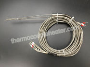 K Type Dual Thermocouple RTD With Metal Transition And Fiberglass Leads