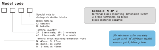 2-6 blocchetto ceramico D-2P-C del collegamento terminale delle componenti della termocoppia dei perni