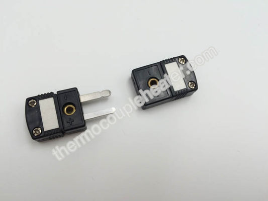Black Type J Mini Thermoplastic Thermocouple Connectors Male And Female