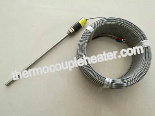 Single Thread Temperature Sensor RTD PT100 With 5 Mm Stainless Steel / Nickel Probe