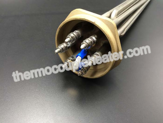 3 radiatori dell'elemento/riscaldatori ad immersione tubolari industriali della flangia per il riscaldamento del carro armato del risciacquo