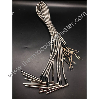 L-Shaped Electric Cartridge Heater Element con tubo metallico flessibile