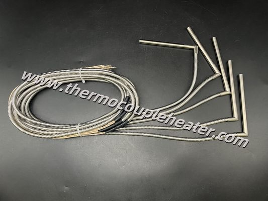 Resistenze a cartuccia industriali con cavo a L e protezione in tubo d'acciaio