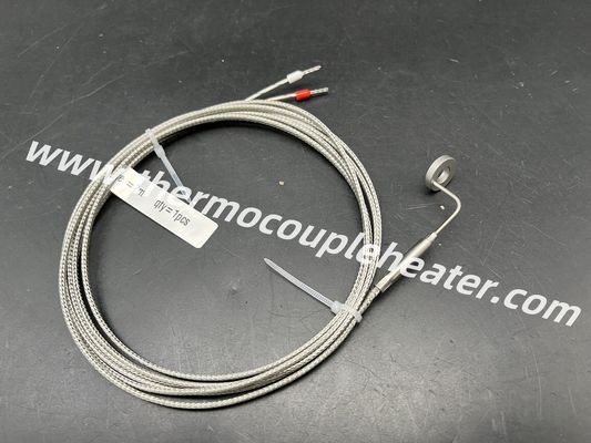Termocoppia corazzata ad angolo retto personalizzata con terminale ad anello tipo J