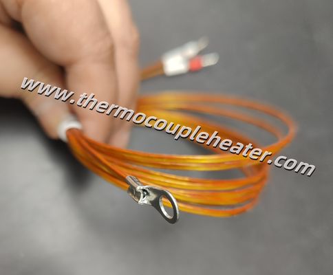 Termocoppia personalizzata tipo J con terminale ad anello e cavo di prolunga in Kapton