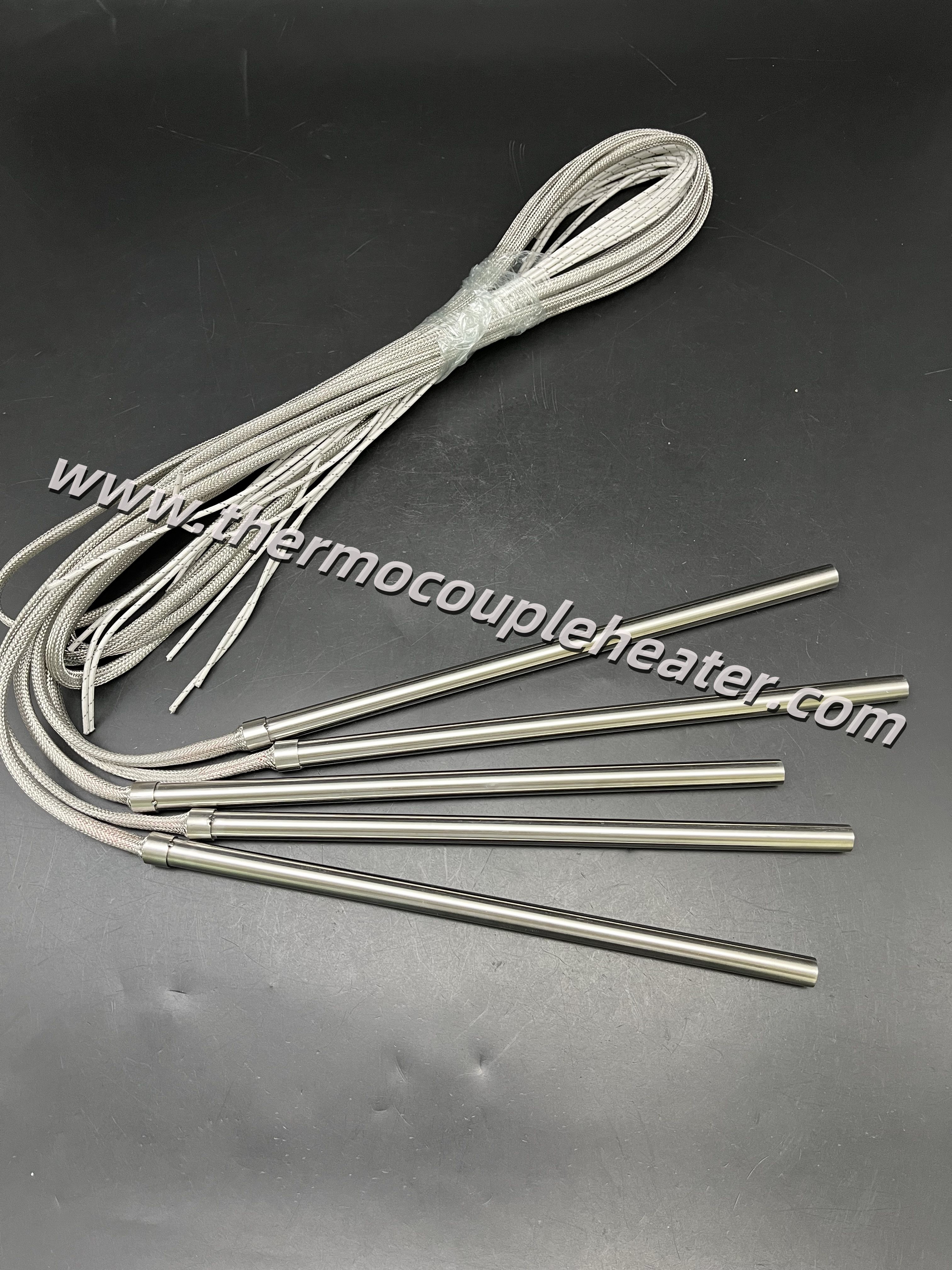 Anti-Vibration Cartridge Heater: Stainless Steel Braided Lead Protection